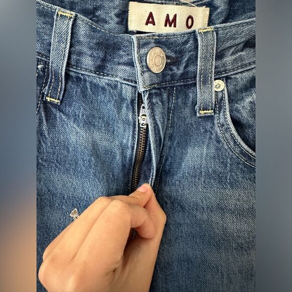 AMO Women's Harriet Mid Rise In apple pie cotton Jeans Sz 28 - Picture 7 of 8